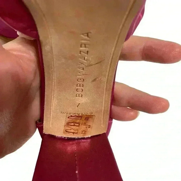 BCBGMaxAzria Cici Satin Platform Heel Pumps 7 Fuchsia Pink Barbiecore NWOB - Picture 11 of 12